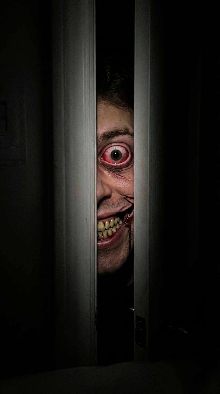 Eye in Door Gap character reference horror prompt