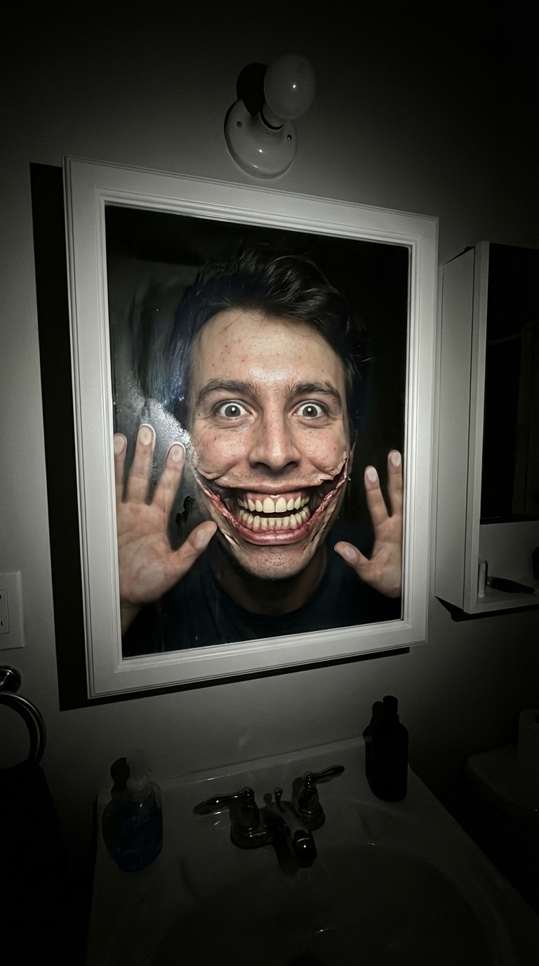 Mirror Reflection character reference horror prompt