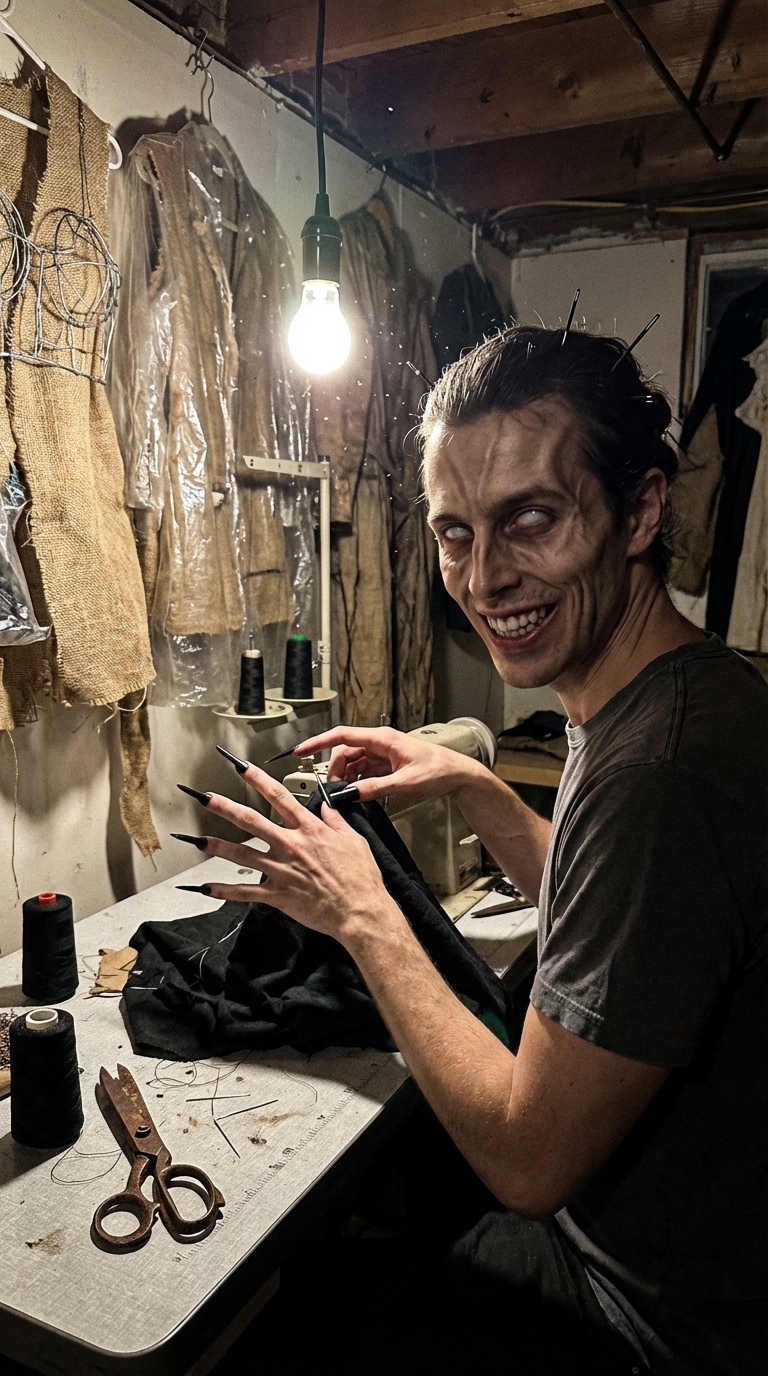Demonic Tailor character reference horror prompt