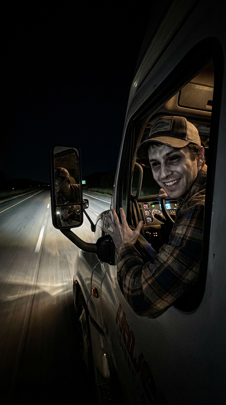 Demonic Truck Driver character reference horror prompt