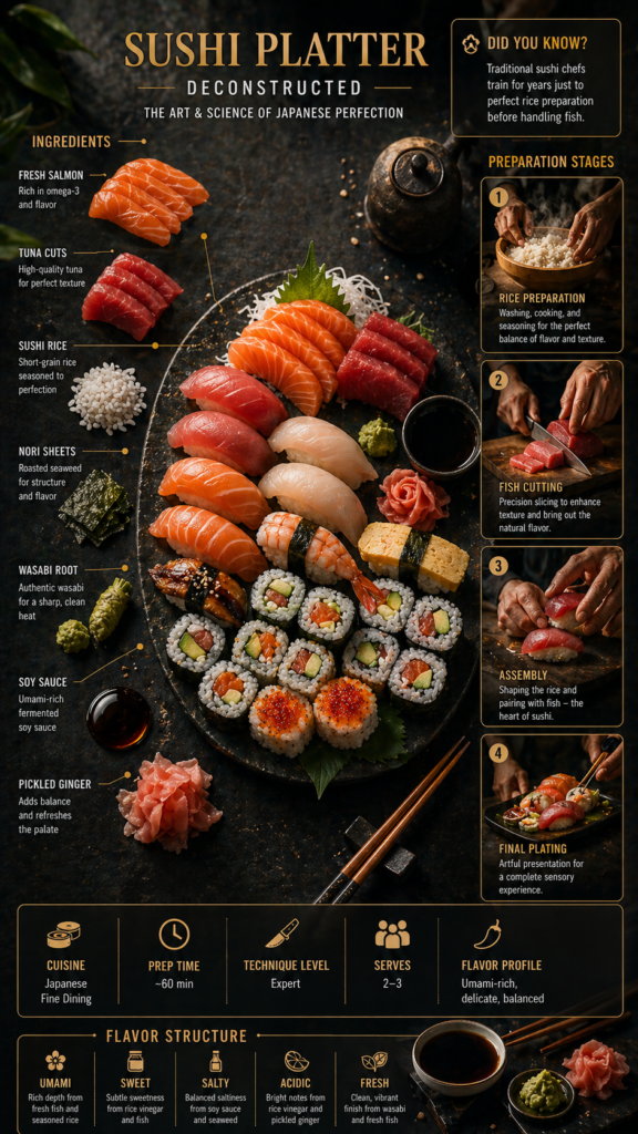 Sushi platter prompt guide - ChatGPT image prompt example