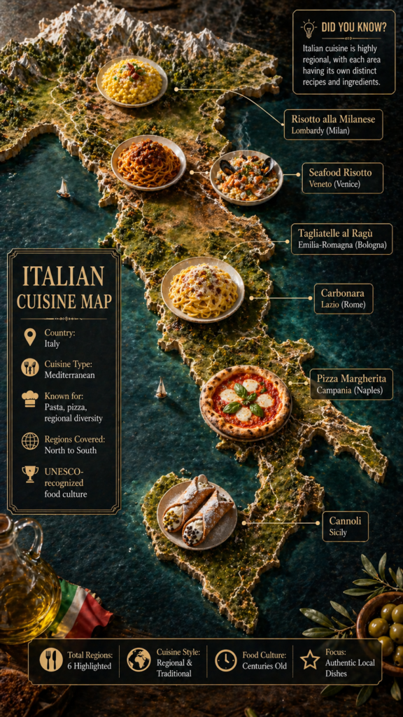 Italy cuisine map prompt - ChatGPT image prompt example