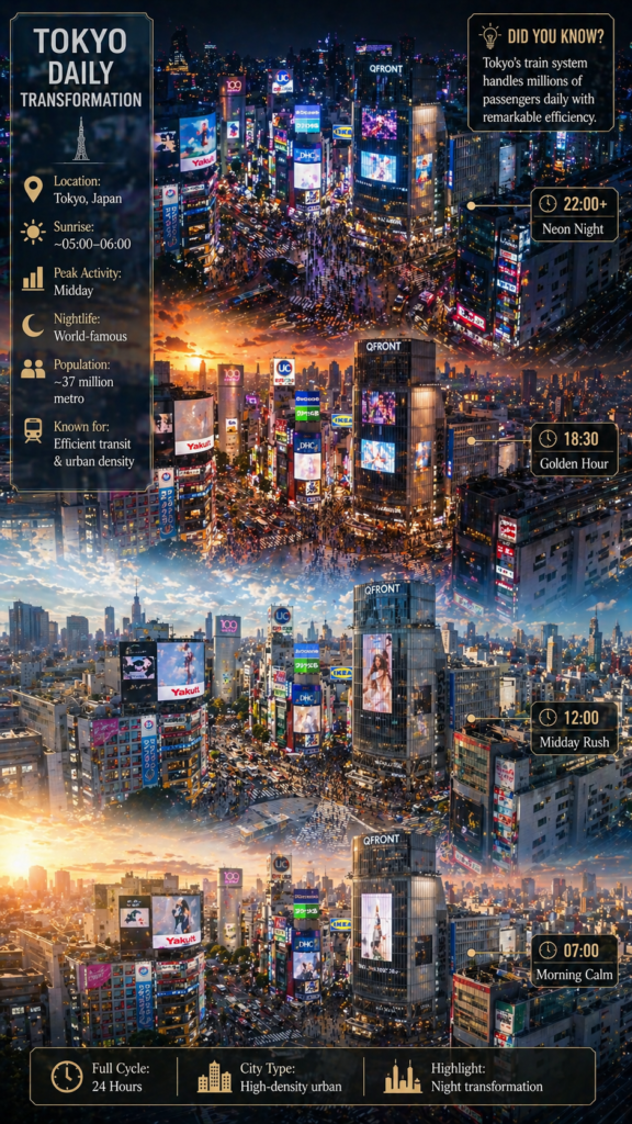 Tokyo day to night prompt - ChatGPT image prompt example