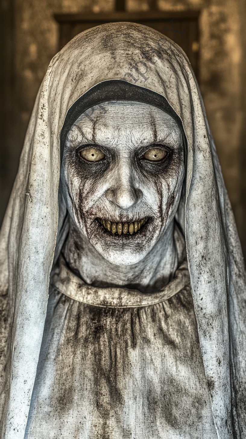 Creepy Nun Face Horror Prompt