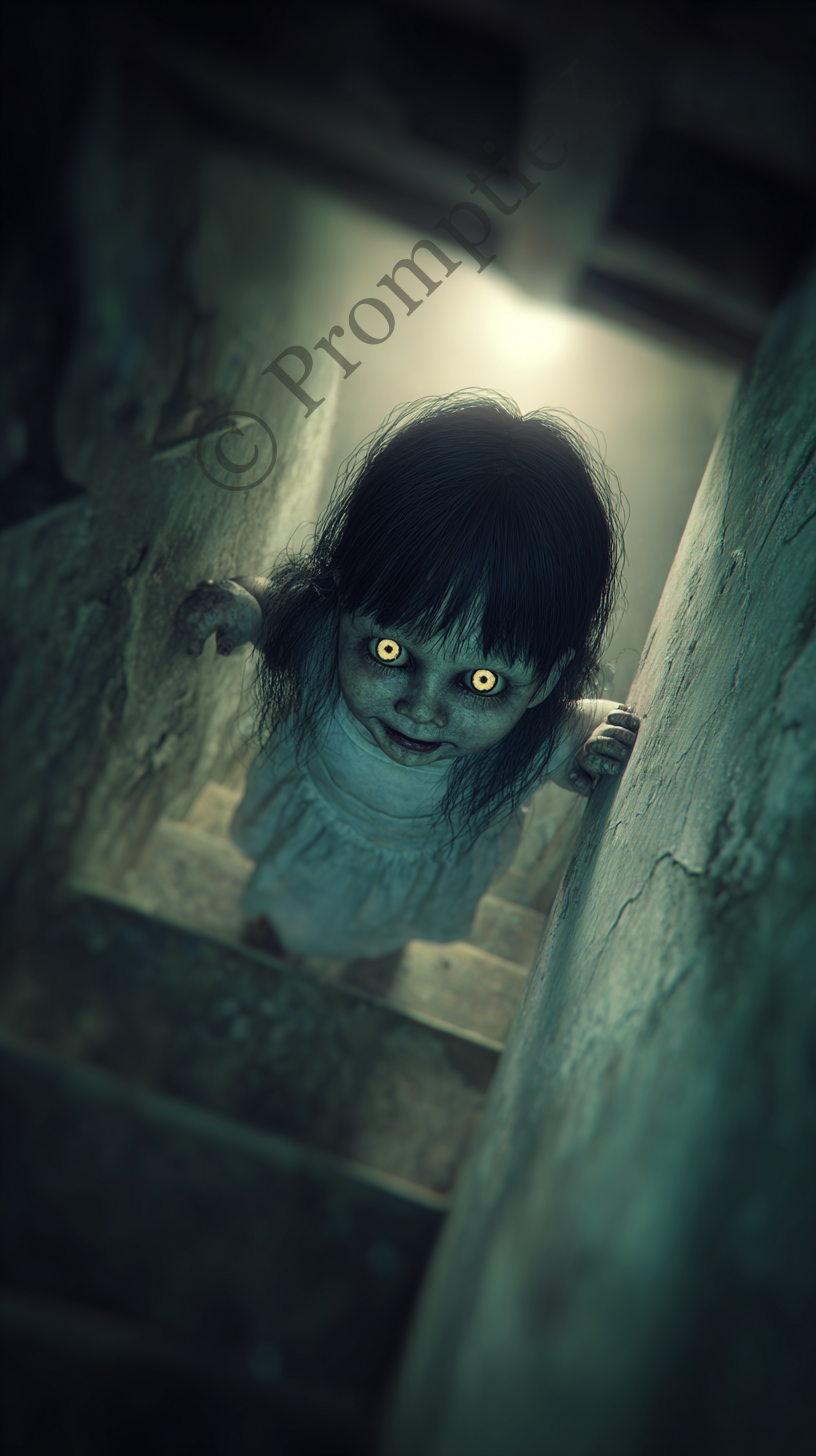 Baby Witch Horror Staircase Prompt